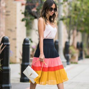 Ann Taylor Colorblock Pleated Skirt - Sz 2